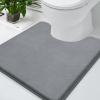 image:imageSmiry Memory Foam Bath Mat 24x16 and UShaped Toilet Bathroom Rugs 20x20Super Soft Absorbent Bathroom Rugs Non Slip Bath Rug Runner for Bathroom Floors Dark Grey