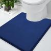image:imageSmiry Memory Foam Bath Mat 30x20 and 24x20 UShaped Toilet Extra Soft Absorbent Bathroom Rugs Non Slip Bath Rug Runner for Shower Bathroom Floors Navy Blue