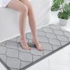 image:imageSmiry Memory Foam Bath Mat Set 30x20 and 47x24 Grey Super Soft Absorbent Bathroom Rugs Non Slip Bath Rug Runner for Shower Bathroom Floors Grey