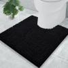 image:imageSmiry UShaped Toilet Bathroom Rugs 24x20 and 20x20 Extra Soft and Absorbent Shaggy Bathroom Mat Rugs Machine Washable NonSlip Plush CarpetBlack