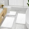 image:imageSmiry Bathroom Mats and UShaped Toilet Rug Set Machine Wash Dry Non Slip Absorbent Shaggy Bath Rug for Bath Room Shower and Tub 30 x 2016 x 24 U Shaped 20 x 20 White