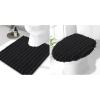 image:imageSmiry Bathroom Rugs U Shaped 24x20 and Toilet Lid Cover 175x15 Soft and Absorbent Bath Mat Machine Washable NonSlip Plush Carpet Runner for Tub Shower and Floor Home DecorBlack