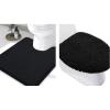 image:imageSmiry Bathroom Rugs UShaped 20x20 and Toilet Lid Cover 175x15 Soft and Absorbent Shaggy Bath Mat Machine Washable NonSlip Plush Carpet Runner for Tub Shower and Floor Home DecorBlack