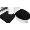 image:imageSmiry Bathroom Rugs and Toilet Lid CoverMachine Wash Dry Non Slip Absorbent Shaggy Bath Rug for Bath Room Shower and Tub UShaped 20 x 20175 x 15 Black