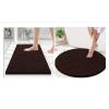 image:imageSmiry Chenille Bathroom Rugs 24x16 and Round 30x30 Extra Soft and Absorbent Shaggy Bath Mat Machine Washable NonSlip Plush Carpet Brown