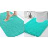 image:imageSmiry Chenille Bathroom Rugs 24x16 and UShaped Toilet Bath Rugs 24x20 Extra Soft and Absorbent Shaggy Bath Mat Machine Washable NonSlip Plush Carpet Turquoise