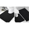 image:imageSmiry Chenille Bathroom Rugs 30x20 and UShaped Toilet Bath Rugs 24x2024x20 Extra Soft and Absorbent Shaggy Bath Mat Machine Washable NonSlip Plush Carpet Black