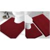 image:imageSmiry Chenille Bathroom Rugs 30x20 and UShaped Toilet Bath Rugs 24x2024x20 Extra Soft and Absorbent Shaggy Bath Mat Machine Washable NonSlip Plush Carpet Burgundy