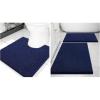 image:imageSmiry Chenille Bathroom Rugs 30x2024x16 and UShaped Toilet Bath Rugs 20x20 Extra Soft and Absorbent Shaggy Bath Mat Machine Washable NonSlip Plush Carpet Navy Blue
