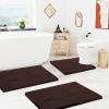 image:imageSmiry Chenille Bathroom Rugs and Mats Set of 3 Non Slip Absorbent Shaggy Bath Rug for Tub Shower and Bath Room 36x 2430x 20UShaped 24 x20 Brown