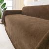 image:imageSmiry Couch Cover for Dogs Washable Chenille Sofa Covers for 3 Cushion Couch Soft Sofa Slipcover for Pets Thick Sectional Furniture Protector Throw Blanket with Tassels Beige 71x118 InchChocolate