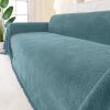 image:imageSmiry Couch Cover for Dogs Washable Chenille Sofa Covers for 3 Cushion Couch Soft Sofa Slipcover for Pets Thick Sectional Furniture Protector Throw Blanket with Tassels Blue 71x118 Inch