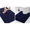 image:imageSmiry Luxury Chenille Bath Rug 24x16 and UShaped Toilet Bathroom Rugs 24x20 Extra Soft and Absorbent Shaggy Bathroom Mat Rugs Machine Washable NonSlip Plush CarpetNavy Blue