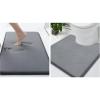 image:imageSmiry Memory Foam Bath Mat 24x16 and UShaped Toilet Bathroom Rugs 20x20Super Soft Absorbent Bathroom Rugs Non Slip Bath Rug Runner for Bathroom Floors Dark Grey