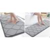 image:imageSmiry Memory Foam Bath Mat Set 30x20 and 59x24 Grey Super Soft Absorbent Bathroom Rugs Non Slip Bath Rug Runner for Shower Bathroom Floors Grey