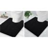 image:imageSmiry UShaped Toilet Bathroom Rugs 24x20 and 20x20 Extra Soft and Absorbent Shaggy Bathroom Mat Rugs Machine Washable NonSlip Plush CarpetBlack
