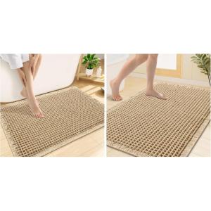 image:imageSmiry Bathroom Rugs Set 2 Piece40x32 Plus 30x20 Extra Soft Absorbent Bath Mats Non Slip Machine Washable Quick Dry Bath Rugs for Bathroom Floor Tub Shower Brown