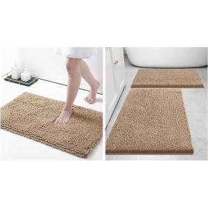 image:imageSmiry Bathroom Rugs and Mats Set of 3 Non Slip Absorbent Shaggy Bath Rug for Tub Shower and Bath Room 24x 1630 x 2030 x 20 Beige