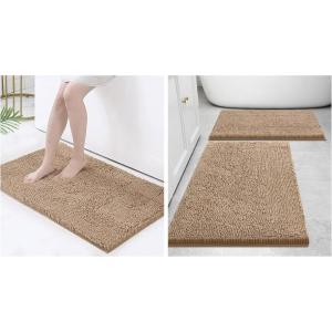 image:imageSmiry Bathroom Rugs and Mats Set of 3 Non Slip Absorbent Shaggy Bath Rug for Tub Shower and Bath Room 24x 1630 x 2036x24 Beige