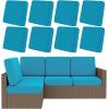 image:imageSmiry Waterproof Patio Cushion Covers Stretch Outdoor Couch Slipcovers Replacement Washable Furniture Protector Sofa Chair Seat Cover for Dogs Pets 4 Pcs Blue GreenTeal