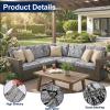 image:imageSmiry Waterproof Patio Cushion Covers Stretch Outdoor Couch Slipcovers Replacement Washable Furniture Protector Sofa Chair Seat Cover for Dogs Pets 4 Pcs Blue GreenGrey and Black
