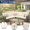 image:imageSmiry Waterproof Patio Cushion Covers Stretch Outdoor Couch Slipcovers Replacement Washable Furniture Protector Sofa Chair Seat Cover for Dogs Pets 4 Pcs Blue GreenBeige