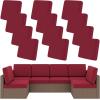 image:imageSmiry Waterproof Patio Cushion Covers Stretch Outdoor Couch Slipcovers Replacement Washable Furniture Protector Sofa Chair Seat Cover for Dogs Pets 4 Pcs Blue GreenWine Red