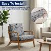 image:imageSmiry Waterproof Patio Cushion Covers Stretch Outdoor Couch Slipcovers Replacement Washable Furniture Protector Sofa Chair Seat Cover for Dogs Pets 4 Pcs Blue GreenGrey and Black