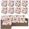 image:imageSmiry Waterproof Patio Cushion Covers Stretch Outdoor Couch Slipcovers Replacement Washable Furniture Protector Sofa Chair Seat Cover for Dogs Pets 4 Pcs Blue GreenOrange