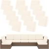 image:imageSmiry Waterproof Patio Cushion Covers Stretch Outdoor Couch Slipcovers Replacement Washable Furniture Protector Sofa Chair Seat Cover for Dogs Pets 4 Pcs Blue GreenBeige