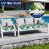 image:imageSmiry Waterproof Patio Cushion Covers Stretch Outdoor Couch Slipcovers Replacement Washable Furniture Protector Sofa Chair Seat Cover for Dogs Pets 4 Pcs Blue GreenGreen