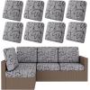 image:imageSmiry Waterproof Patio Cushion Covers Stretch Outdoor Couch Slipcovers Replacement Washable Furniture Protector Sofa Chair Seat Cover for Dogs Pets 4 Pcs Blue GreenGrey and Black