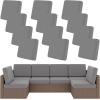 image:imageSmiry Waterproof Patio Cushion Covers Stretch Outdoor Couch Slipcovers Replacement Washable Furniture Protector Sofa Chair Seat Cover for Dogs Pets 4 Pcs Blue GreenGrey