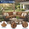 image:imageSmiry Waterproof Patio Cushion Covers Stretch Outdoor Couch Slipcovers Replacement Washable Furniture Protector Sofa Chair Seat Cover for Dogs Pets 4 Pcs Blue GreenCamel