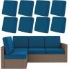 image:imageSmiry Waterproof Patio Cushion Covers Stretch Outdoor Couch Slipcovers Replacement Washable Furniture Protector Sofa Chair Seat Cover for Dogs Pets 4 Pcs Blue GreenPeacock Blue