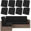 image:imageSmiry Waterproof Patio Cushion Covers Stretch Outdoor Couch Slipcovers Replacement Washable Furniture Protector Sofa Chair Seat Cover for Dogs Pets 4 Pcs Blue GreenBlack