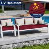 image:imageSmiry Waterproof Patio Cushion Covers Stretch Outdoor Couch Slipcovers Replacement Washable Furniture Protector Sofa Chair Seat Cover for Dogs Pets 4 Pcs Blue GreenWine Red