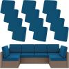 image:imageSmiry Waterproof Patio Cushion Covers Stretch Outdoor Couch Slipcovers Replacement Washable Furniture Protector Sofa Chair Seat Cover for Dogs Pets 4 Pcs Blue GreenPeacock Blue