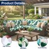 image:imageSmiry Waterproof Patio Cushion Covers Stretch Outdoor Couch Slipcovers Replacement Washable Furniture Protector Sofa Chair Seat Cover for Dogs Pets 4 Pcs Blue GreenGreen