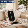 image:imageSmiry Waterproof Patio Cushion Covers Stretch Outdoor Couch Slipcovers Replacement Washable Furniture Protector Sofa Chair Seat Cover for Dogs Pets 4 Pcs Blue GreenOrange
