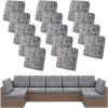 image:imageSmiry Waterproof Patio Cushion Covers Stretch Outdoor Couch Slipcovers Replacement Washable Furniture Protector Sofa Chair Seat Cover for Dogs Pets 4 Pcs Blue GreenGrey and Black