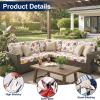 image:imageSmiry Waterproof Patio Cushion Covers Stretch Outdoor Couch Slipcovers Replacement Washable Furniture Protector Sofa Chair Seat Cover for Dogs Pets 4 Pcs Blue GreenOrange