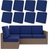 image:imageSmiry Waterproof Patio Cushion Covers Stretch Outdoor Couch Slipcovers Replacement Washable Furniture Protector Sofa Chair Seat Cover for Dogs Pets 4 Pcs Blue GreenNavy Blue