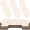 image:imageSmiry Waterproof Patio Cushion Covers Stretch Outdoor Couch Slipcovers Replacement Washable Furniture Protector Sofa Chair Seat Cover for Dogs Pets 4 Pcs Blue GreenBeige