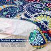 image:imageSmiry Waterproof Patio Cushion Covers Stretch Outdoor Couch Slipcovers Replacement Washable Furniture Protector Sofa Chair Seat Cover for Dogs Pets 4 Pcs Blue GreenBlue Green