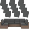 image:imageSmiry Waterproof Patio Cushion Covers Stretch Outdoor Couch Slipcovers Replacement Washable Furniture Protector Sofa Chair Seat Cover for Dogs Pets 4 Pcs Blue GreenDark Grey