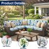 image:imageSmiry Waterproof Patio Cushion Covers Stretch Outdoor Couch Slipcovers Replacement Washable Furniture Protector Sofa Chair Seat Cover for Dogs Pets 4 Pcs Blue GreenLight Green