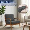image:imageSmiry Waterproof Patio Cushion Covers Stretch Outdoor Couch Slipcovers Replacement Washable Furniture Protector Sofa Chair Seat Cover for Dogs Pets 4 Pcs Blue GreenDark Grey