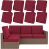 image:imageSmiry Waterproof Patio Cushion Covers Stretch Outdoor Couch Slipcovers Replacement Washable Furniture Protector Sofa Chair Seat Cover for Dogs Pets 4 Pcs Blue GreenWine Red