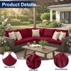 image:imageSmiry Waterproof Patio Cushion Covers Stretch Outdoor Couch Slipcovers Replacement Washable Furniture Protector Sofa Chair Seat Cover for Dogs Pets 4 Pcs Blue GreenWine Red